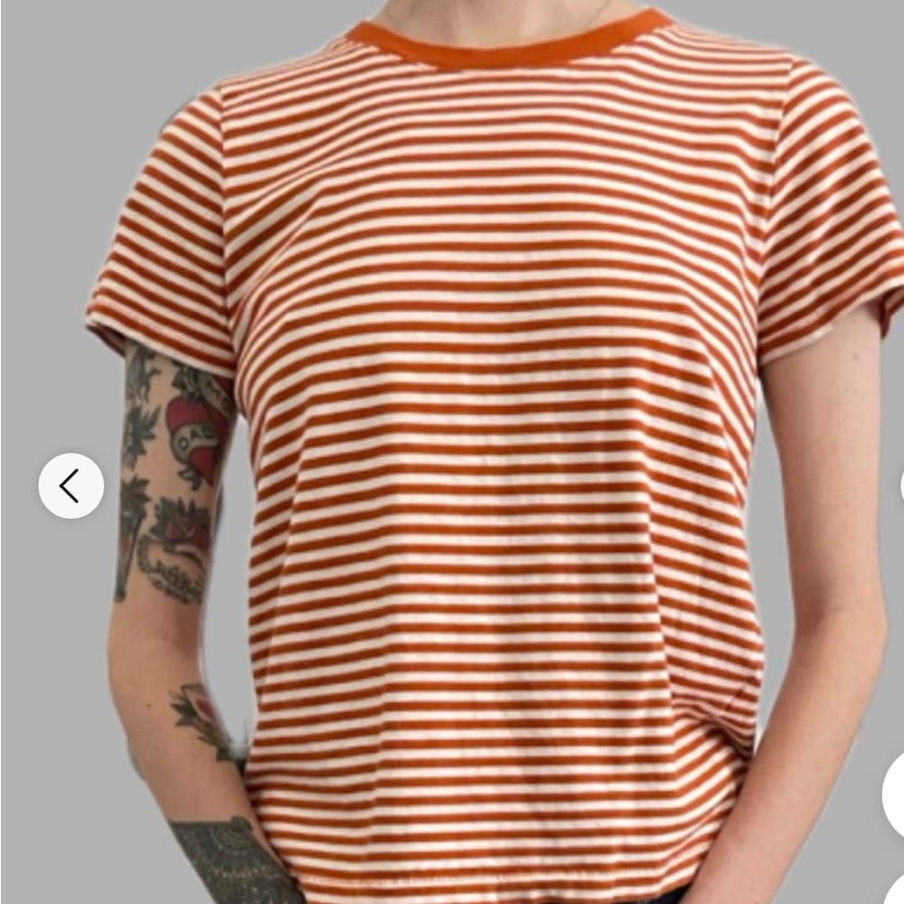 Light Orange Striped Madewell T shirt